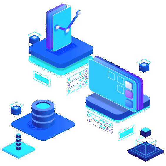 Colorful shapes move up and down